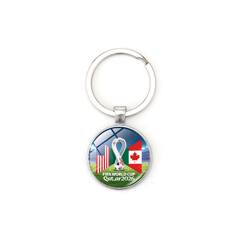 Portachiavi commemorativo in lega di zinco Coppa del Mondo 2026 Regalo creativo