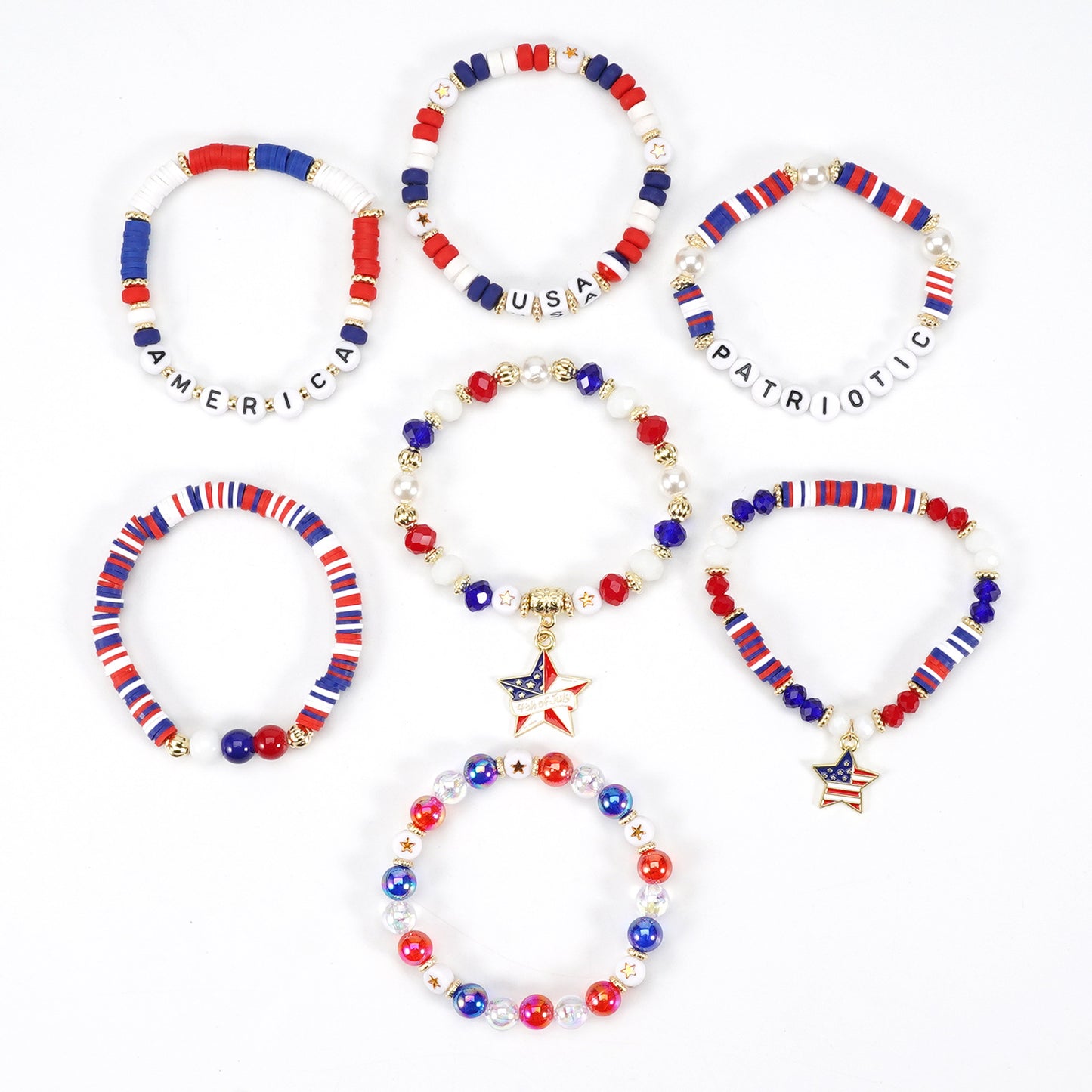 Geometric Resin Bracelet Unisex Patriotic Gift