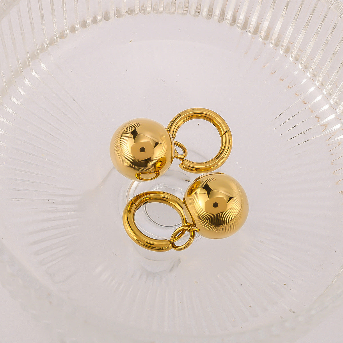 Minimalist Geometric Hoop Earrings in Stainless Steel with Mirror Finish and Detachable Dual-Use Design for Women