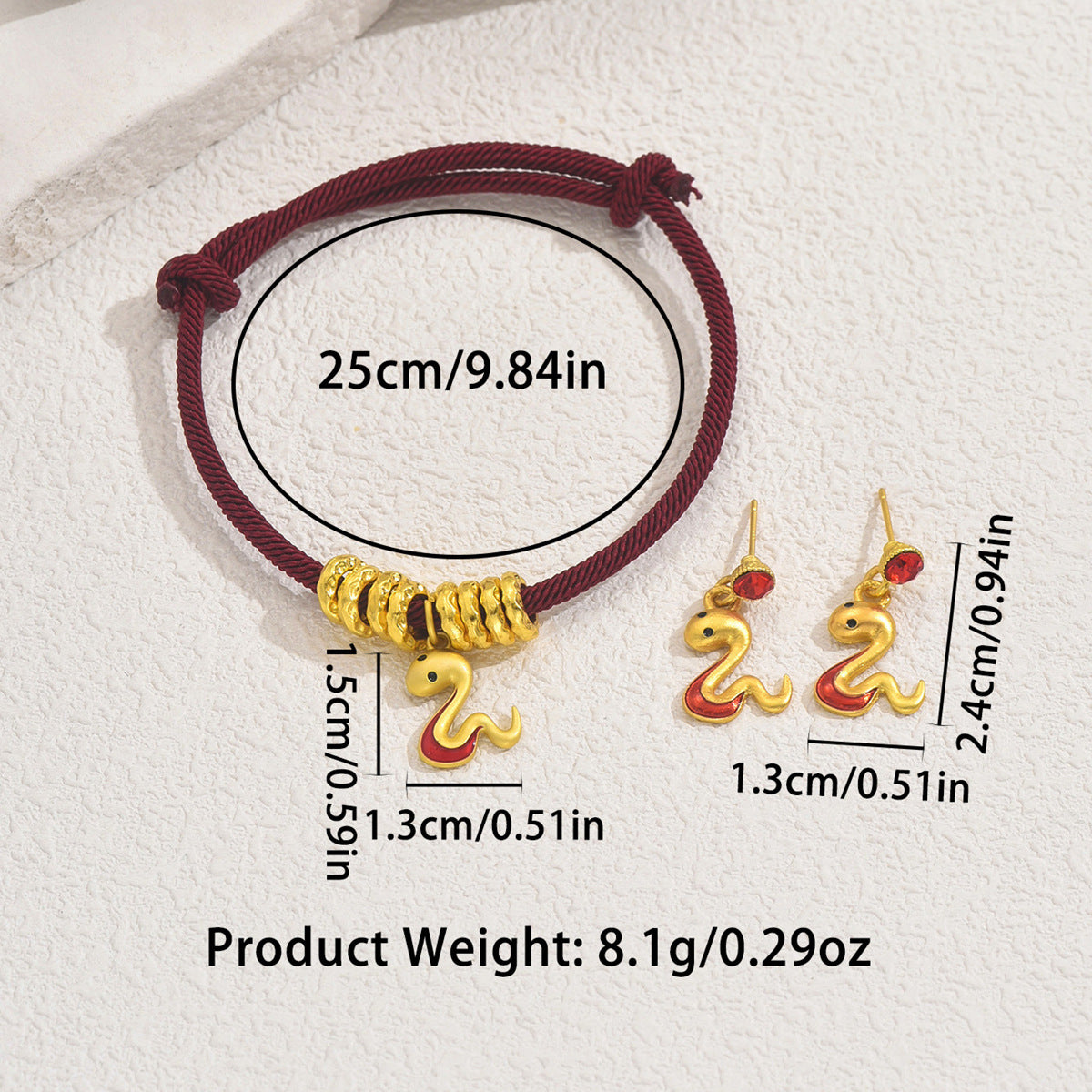 Set di Bracciale e Orecchini da Donna a Tema Animale con Serpente, Decorazioni in Strass, Realizzati in Rame con Pendenti in Lega di Zinco