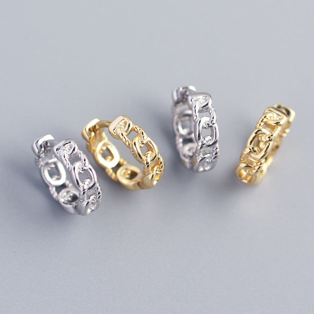 Orecchini a Cerchio Geometrici Minimalisti in Argento Sterling S925 con Finitura Placcata