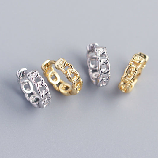 Orecchini a Cerchio Geometrici Minimalisti in Argento Sterling S925 con Finitura Placcata
