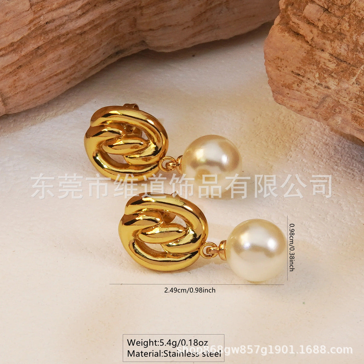 Beach Style Stainless Steel Geometric Starfish Shell Stud Earrings for Women