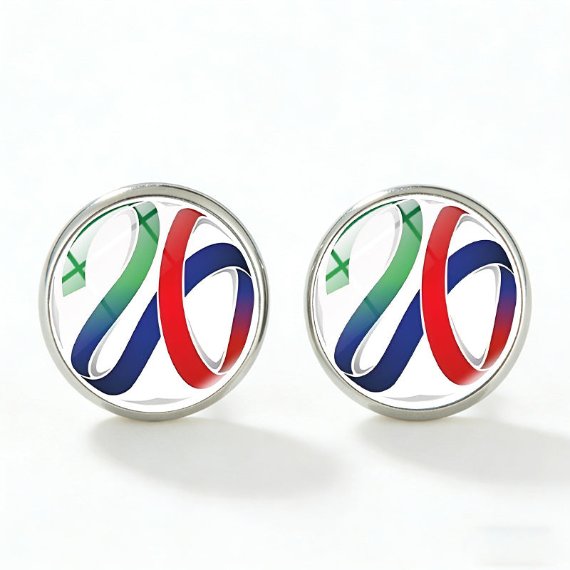 Orecchini a perno geometrici sportivi placcati in lega alla moda unisex