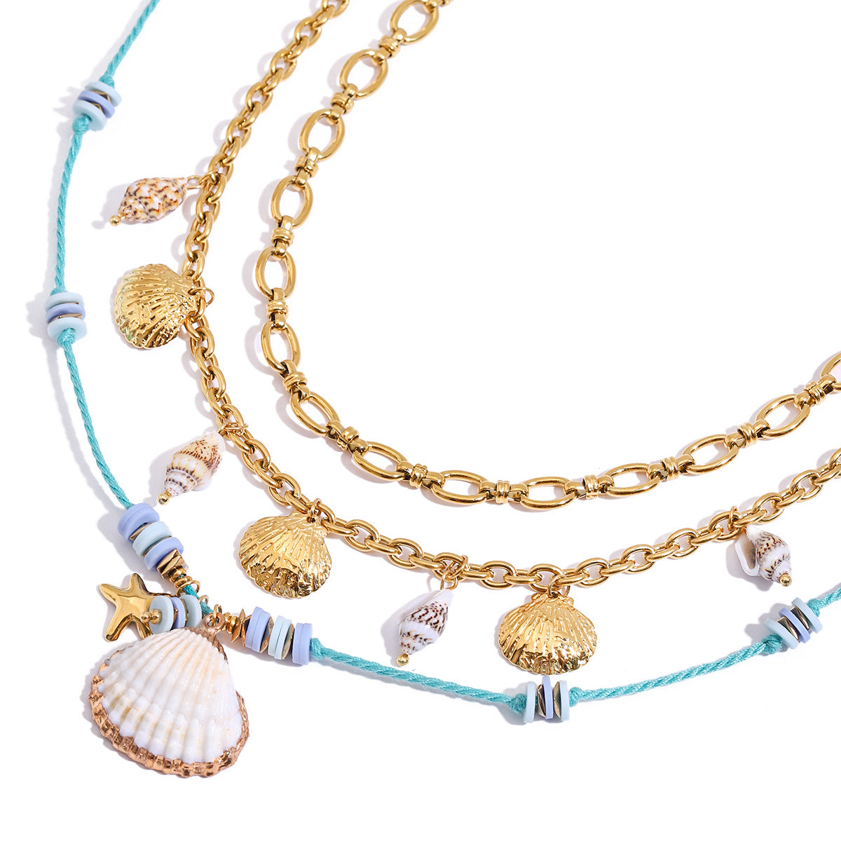 Elegant Geometric Stainless Steel Plated Necklace with Titanium Steel and Pearl Pendant for Women