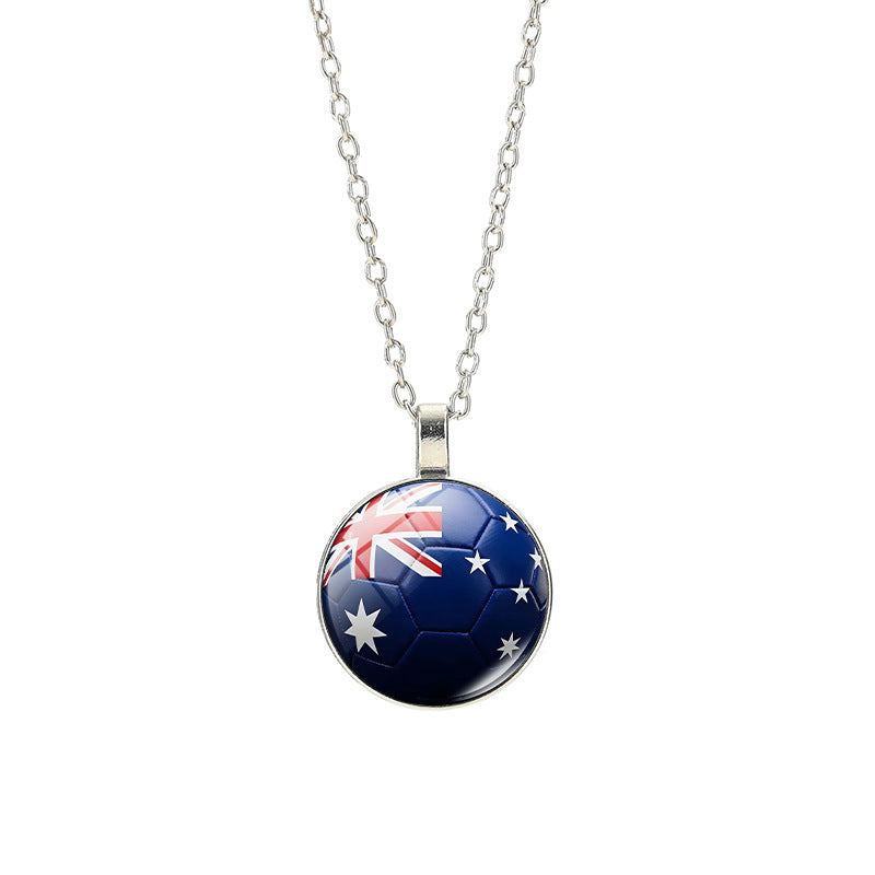 Collana Unisex Casual con Pendente Rotondo Geometrico in Cristallo, Placcato in Lega, con Catena a Cavo