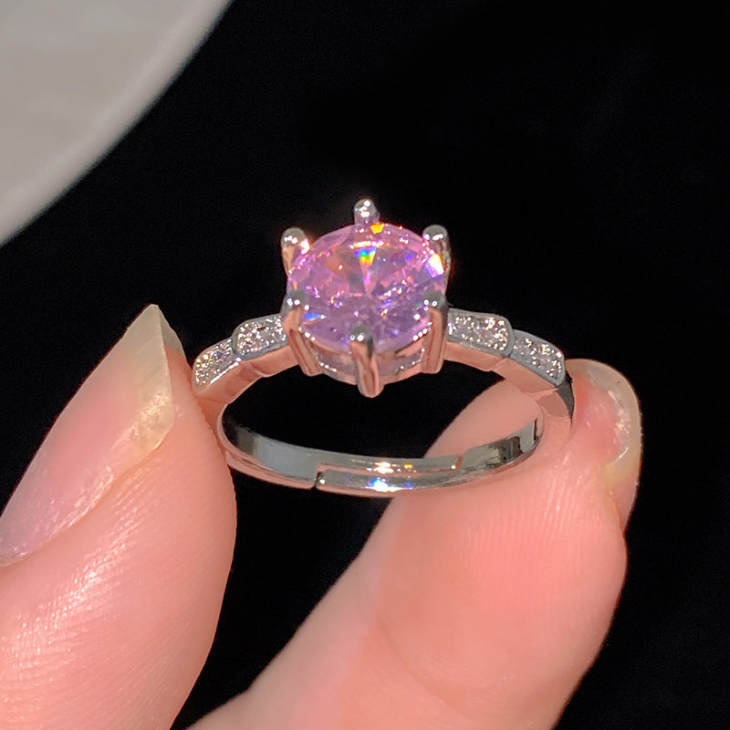 Sweet Cubic Zirconia Inlay Brass Bow Ring for Women