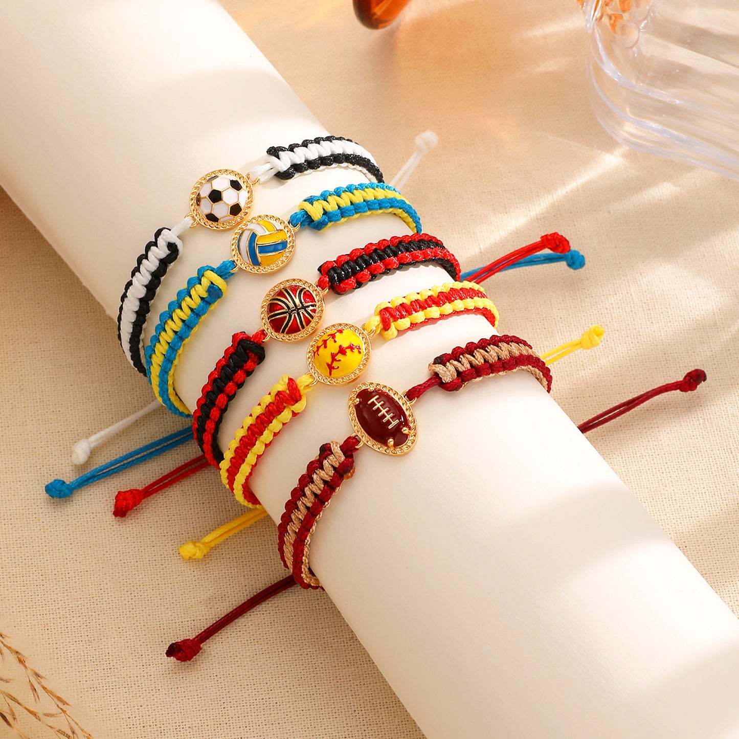 Bracciale in lega rotondo intrecciato sportivo unisex