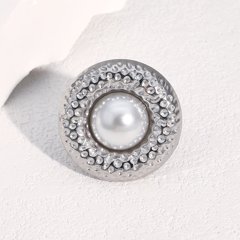 Anello Aperto Geometrico Martellato Minimalista in Acciaio Inossidabile Placcato Oro 18K da Donna