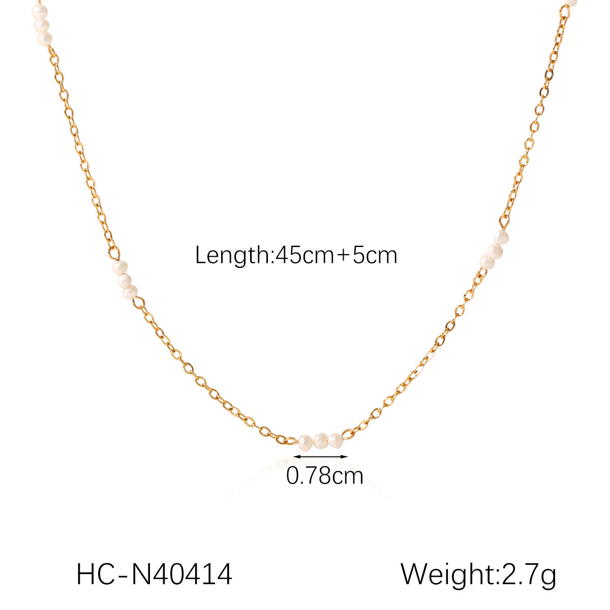 Collana con ciondolo minimalista geometrico con perle d'acqua dolce in acciaio inossidabile placcato oro 18 carati da donna