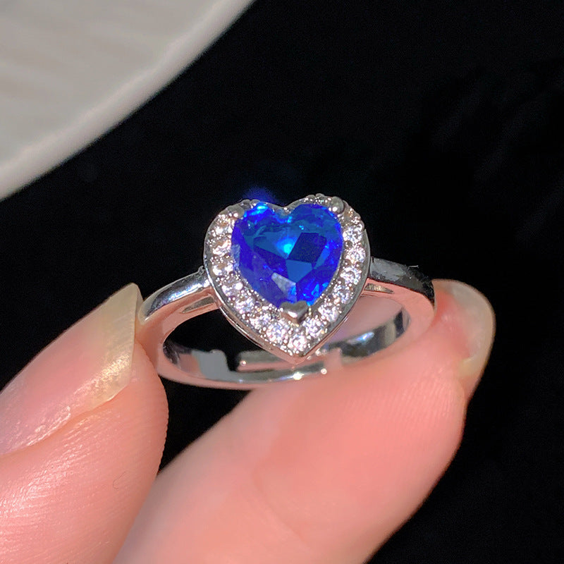 Minimalist Sweet Colorful Crown Flower Bow Teardrop Brass Ring with Cubic Zirconia Inlay for Women