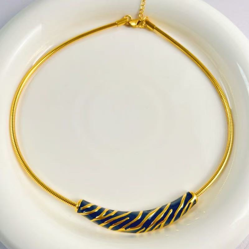 Minimalist Elegant Geometric Titanium Steel Choker Necklace Figaro Chain