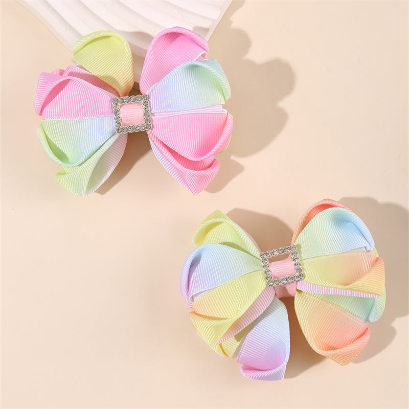 Deliziosa molletta per capelli a fiocco minimalista per bambini in tulle con texture arricciata e a rete