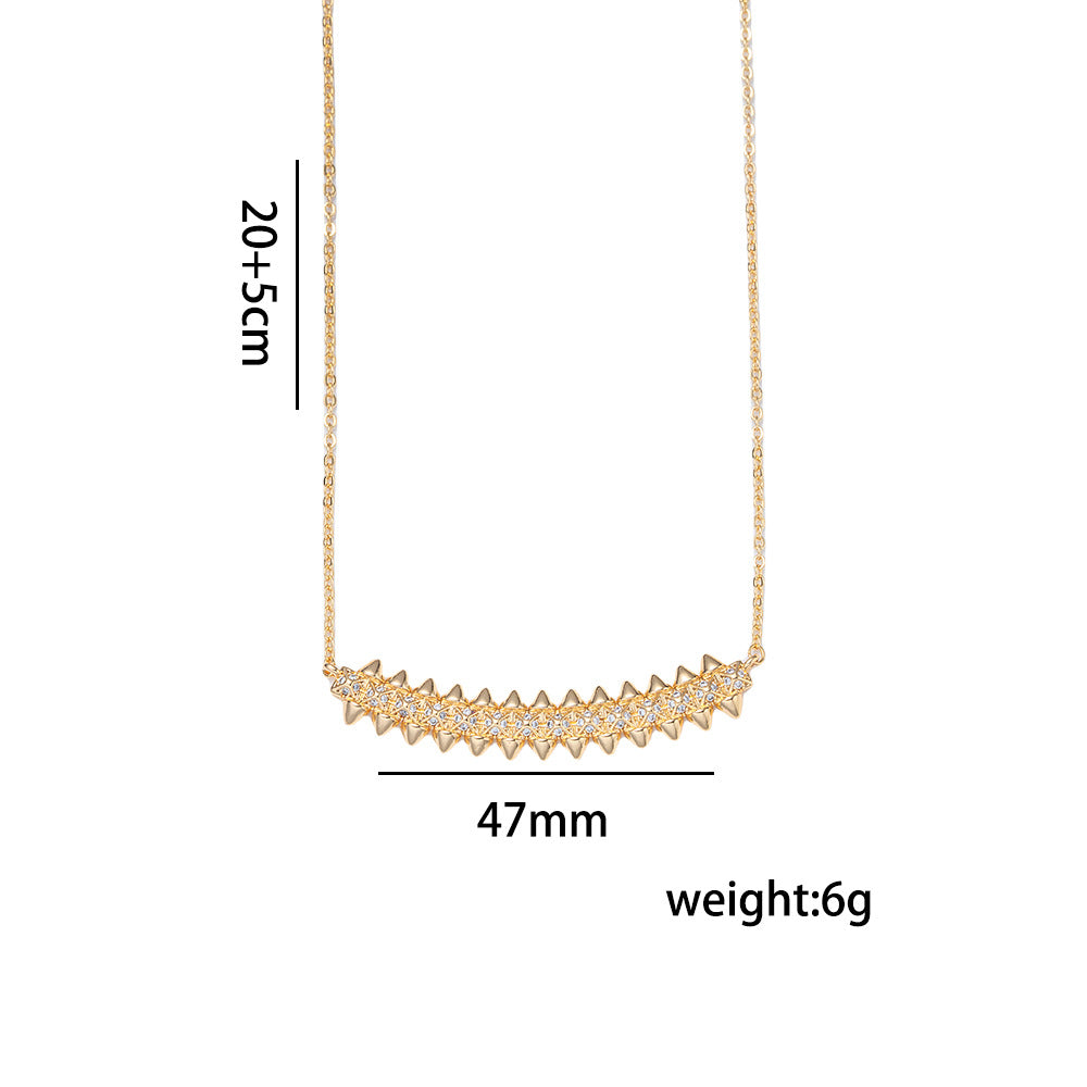 Set di bracciale e anello da donna in acciaio al titanio e rame ecologico con finitura lucida, a forma di rombo geometrico, lussuoso e minimalista