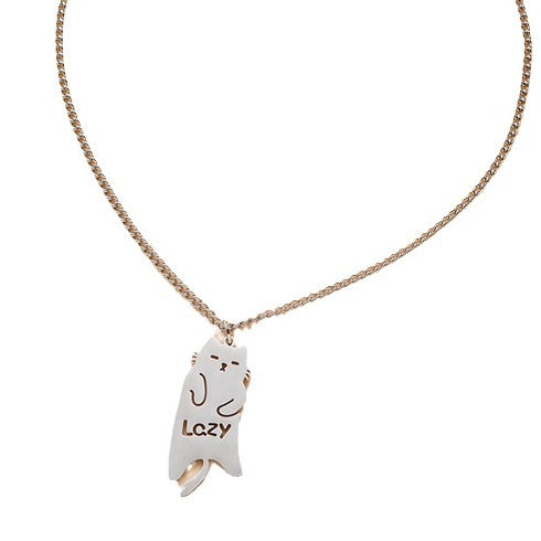 Minimalist Geometric Cat Pendant Necklace in Stainless Steel with Polished Titanium Steel Charm for Unisex Everyday Wear