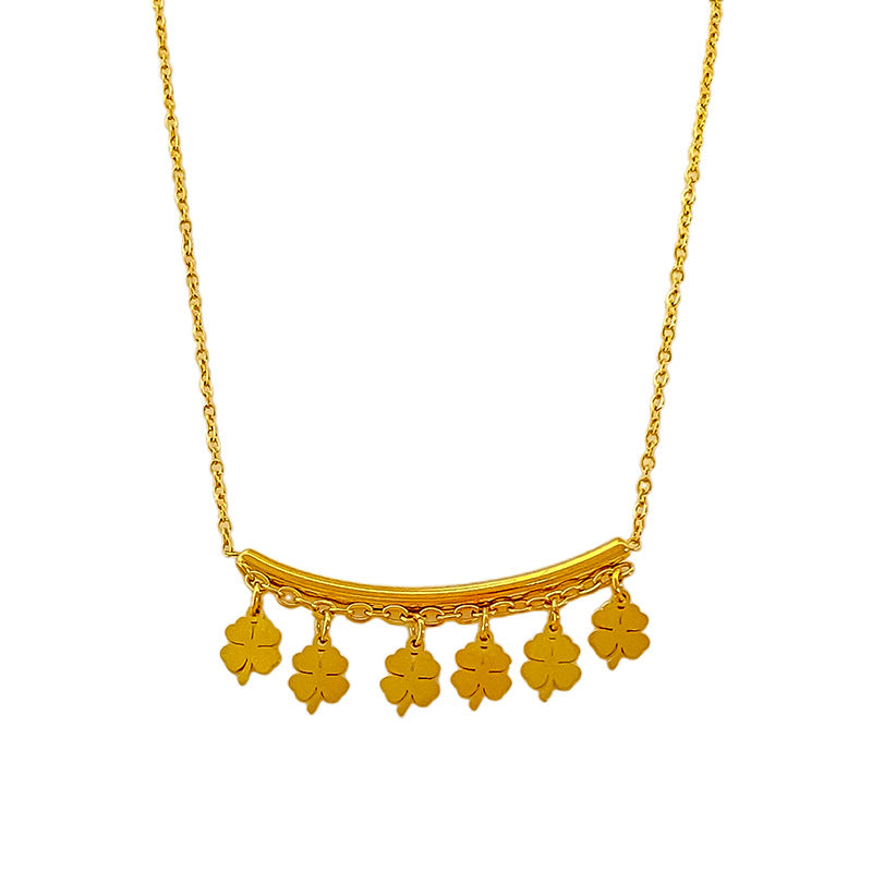 Sporty Casual Gold Plated Titanium Steel Necklace Unisex