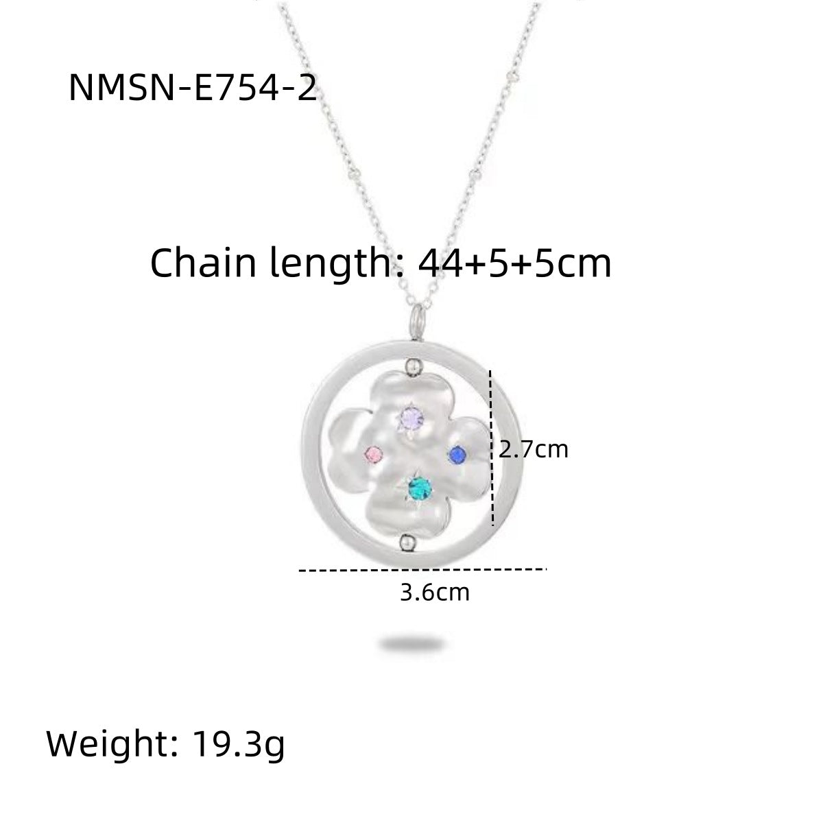 Collana alla moda in stile OL con motivi geometrici in acciaio inossidabile e stelle in zirconia colorata, catena maglione in acciaio al titanio ipoallergenico