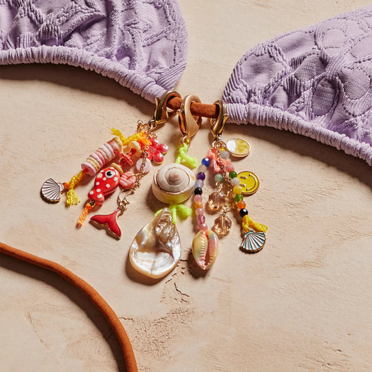 Colorful Fish Shell Sea Snail Animal Charm Brass Plated Pendant