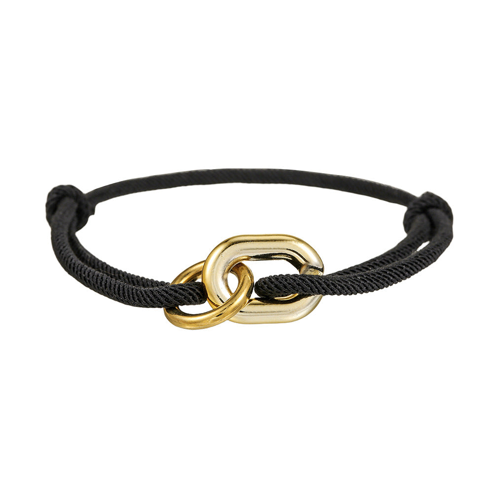 Adjustable Milan Rope Bracelet for Men Geometric Style Handmade CCB Cross Design Fashion Accessory