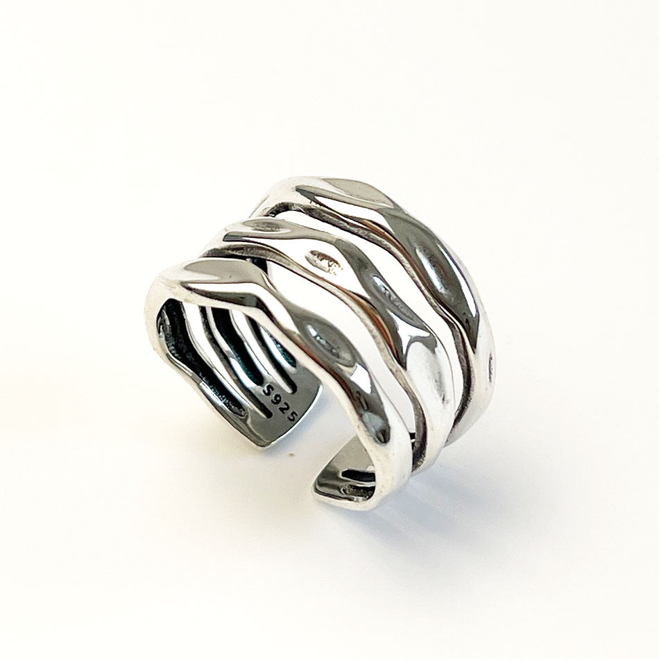 Anello numerico minimalista vintage in argento sterling 925 da donna