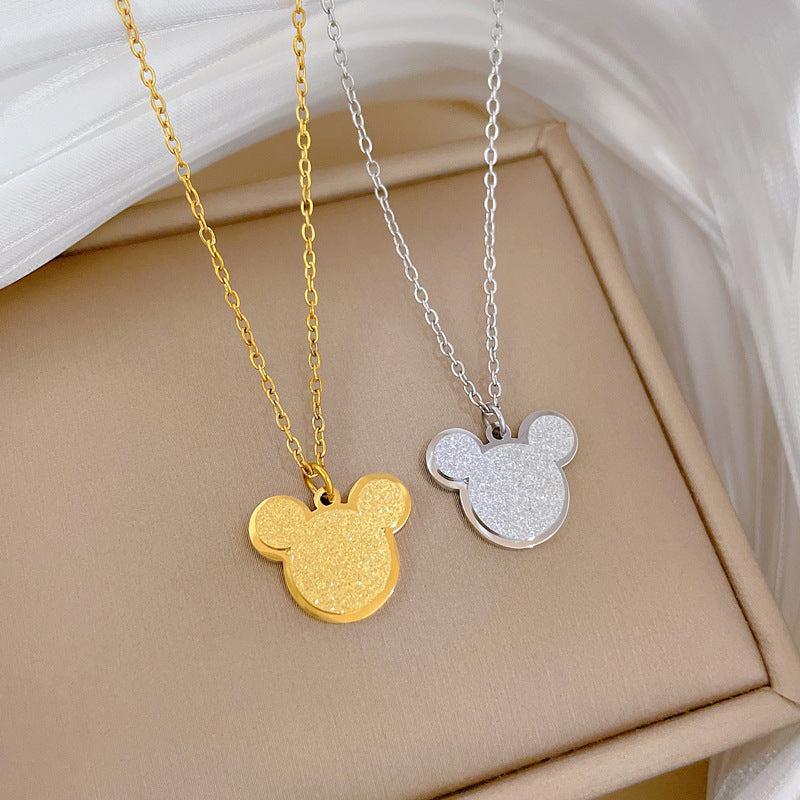 Minimalist Sweet Gold Plated Geometric Titanium Steel Necklace for Women and Men