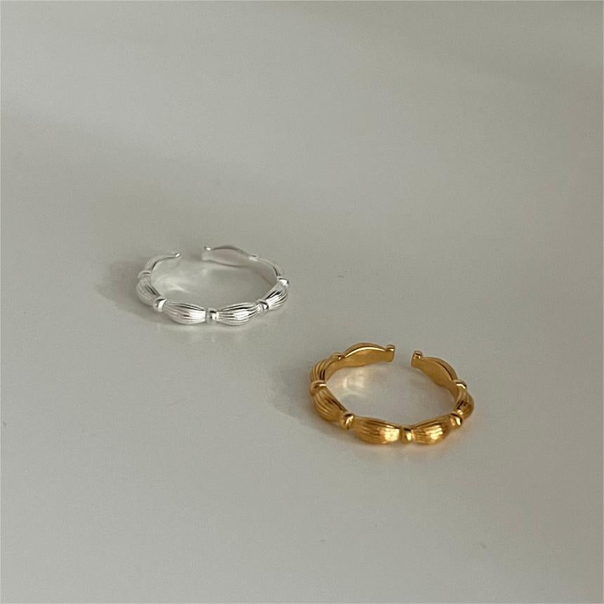 Minimalist Sweet 925 Sterling Silver Geometric Olive Bead Ring for Women