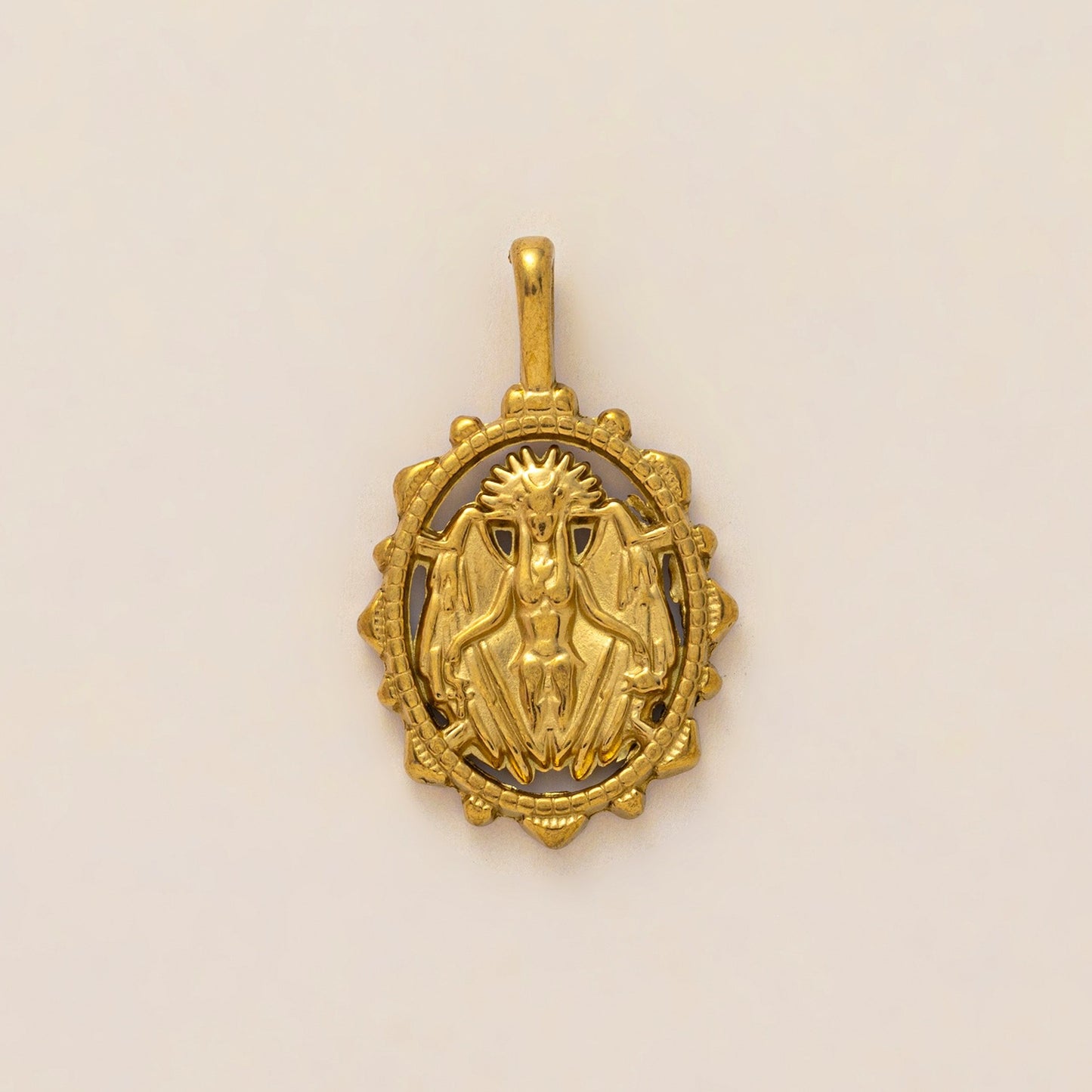 Vintage 18K Gold Plated Stainless Steel Floral Square Charm Bar
