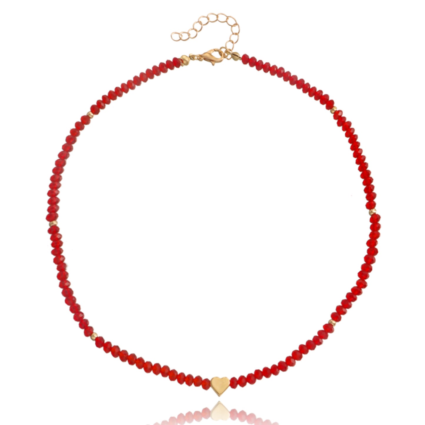 Minimalist Heart-Shaped Alloy Necklace with Rhinestone Accents for Women, Gold-Plated Clavicle Chain