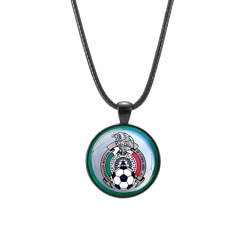 Sporty Geometric Crystal Alloy Pendant Necklace Unisex Casual Leather Cord