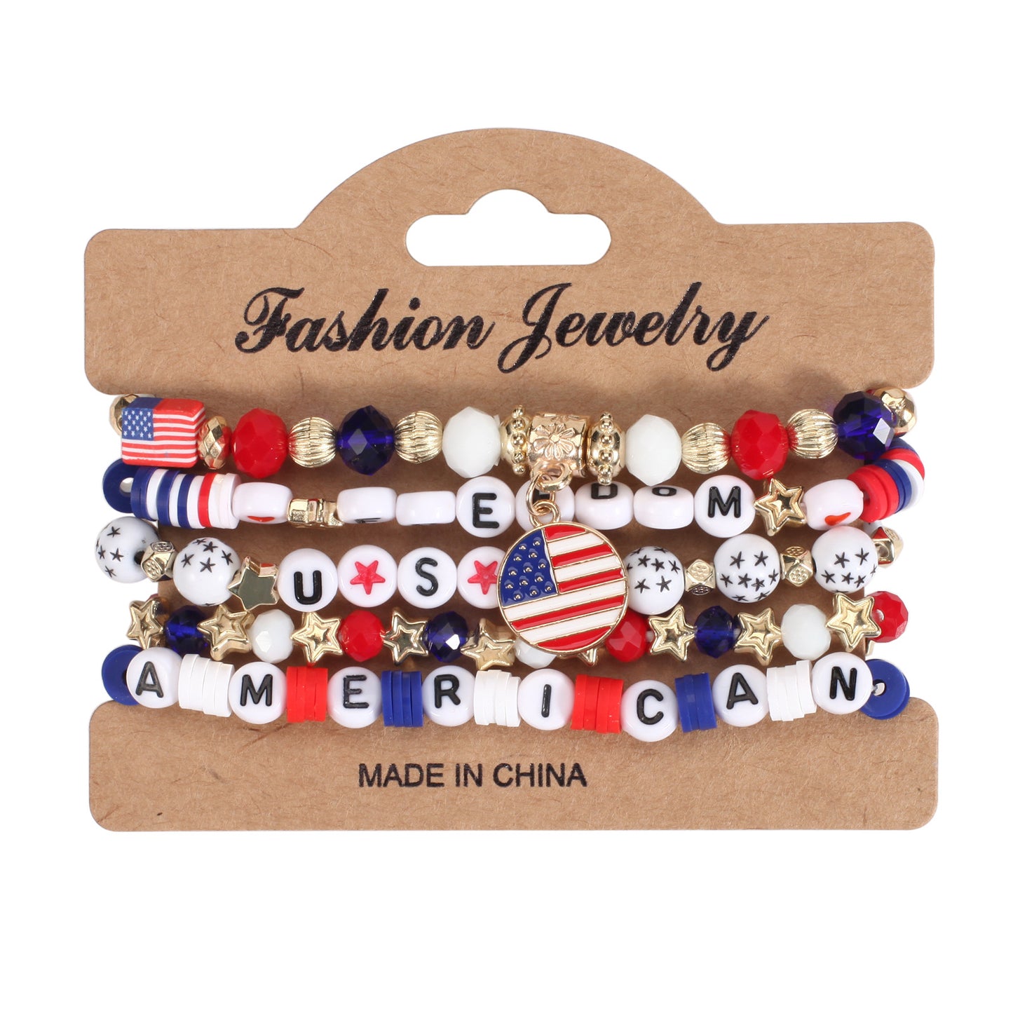 Geometric Crystal Beaded Stretch Bracelet Unisex