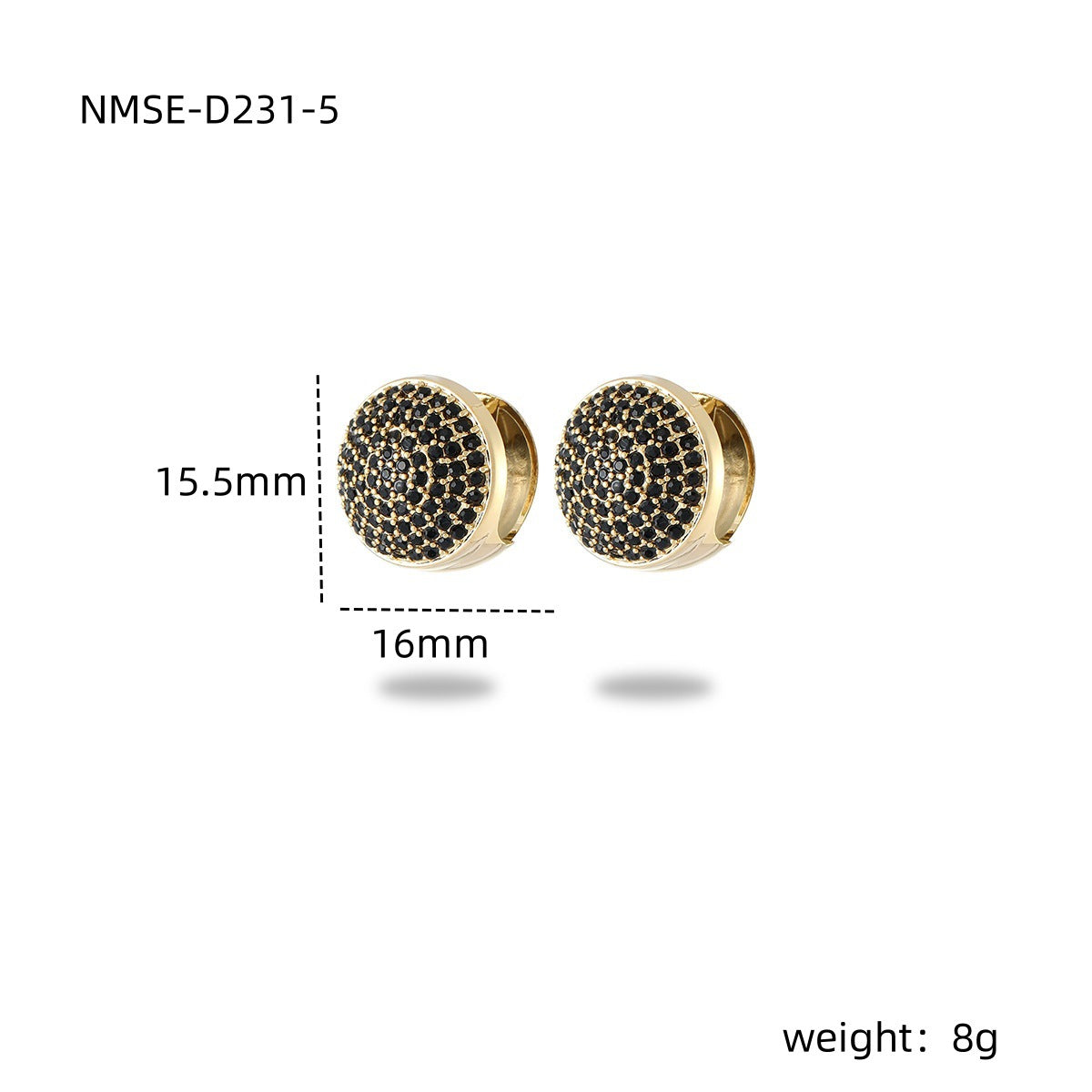 Pendientes de botón redondos geométricos de acero inoxidable con estilo francés vintage y acabado chapado para mujer