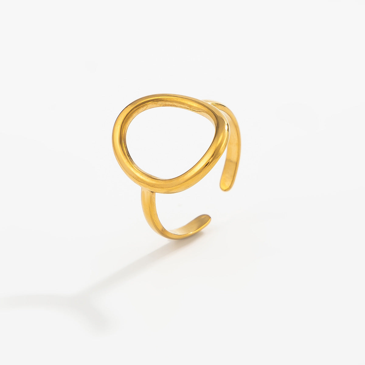 PVD 18K Gold Plated Stainless Steel Butterfly Geometric Open Ring for Women