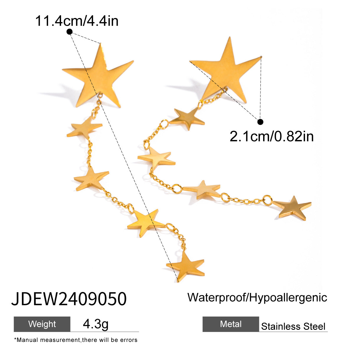Orecchini di lusso in acciaio inossidabile placcato oro 18K con triangolo geometrico
