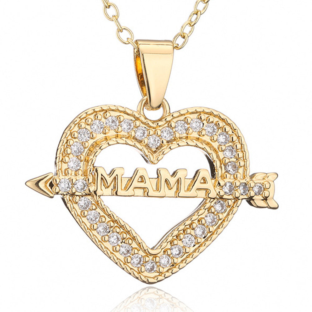 Minimalist Heart-Shaped Copper Pendant Necklace for Women with Geometric Design and Elegant Clavicle Chain