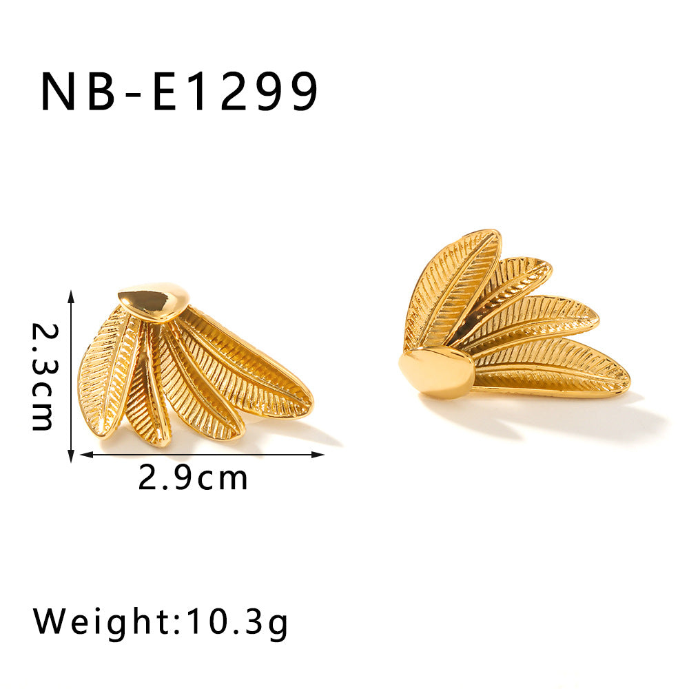 Minimalist Geometric Stainless Steel Hoop Earrings with 18K Vacuum Plating for Women