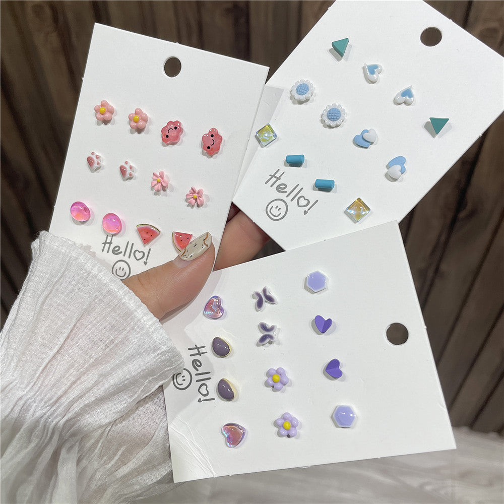 Minimalist Sweet Cartoon Fruit 925 Sterling Silver Handmade Stud Earrings for Women