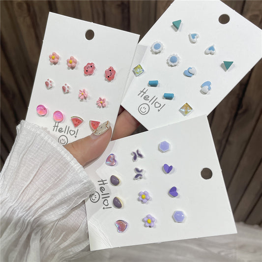 Minimalist Sweet Cartoon Fruit 925 Sterling Silver Handmade Stud Earrings for Women