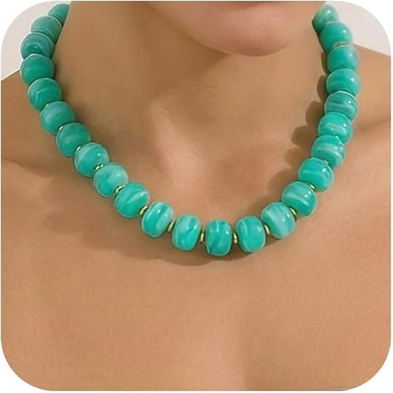 Bohemian Casual Geometric Resin Acrylic Necklace for Women