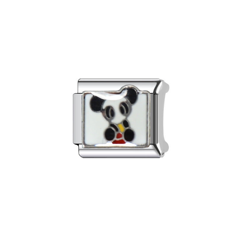 Sweet Cartoon Animal Stainless Steel Plated DIY Charm Bar Bracelet
