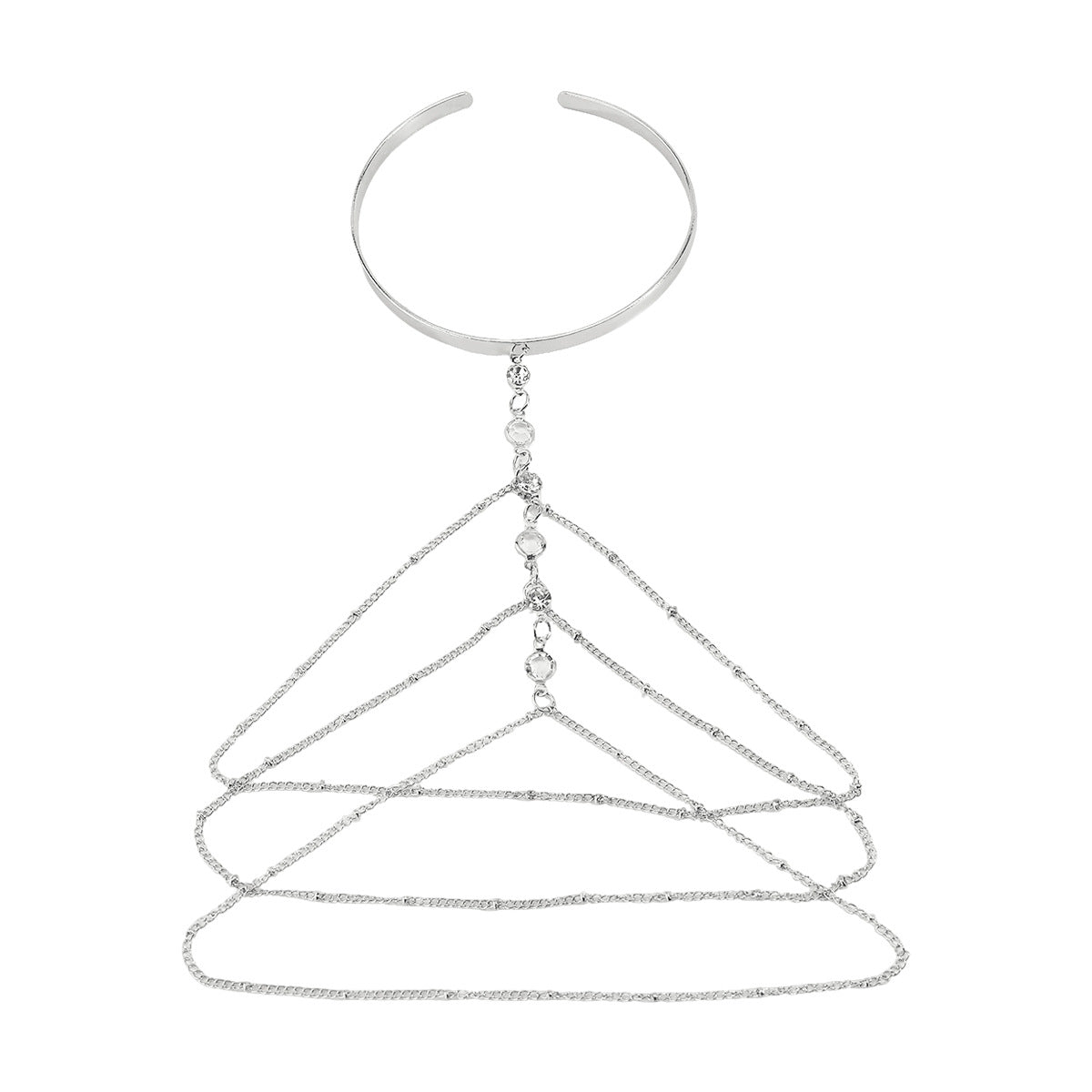 Brazalete Geométrico Minimalista con Colgante para Mujer con Diseño de Borla y Cadena, Brazalete de Hierro Electrochapado y Resina