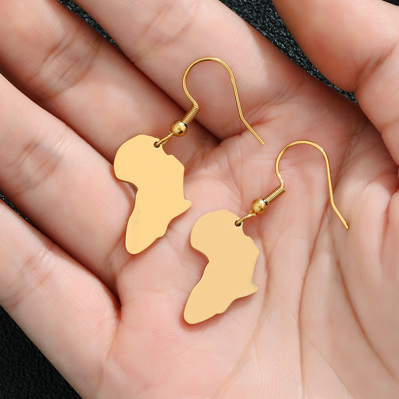Pendientes geométricos de acero inoxidable con acabado dorado, pendientes de moda casuales para mujeres y hombres, unisex