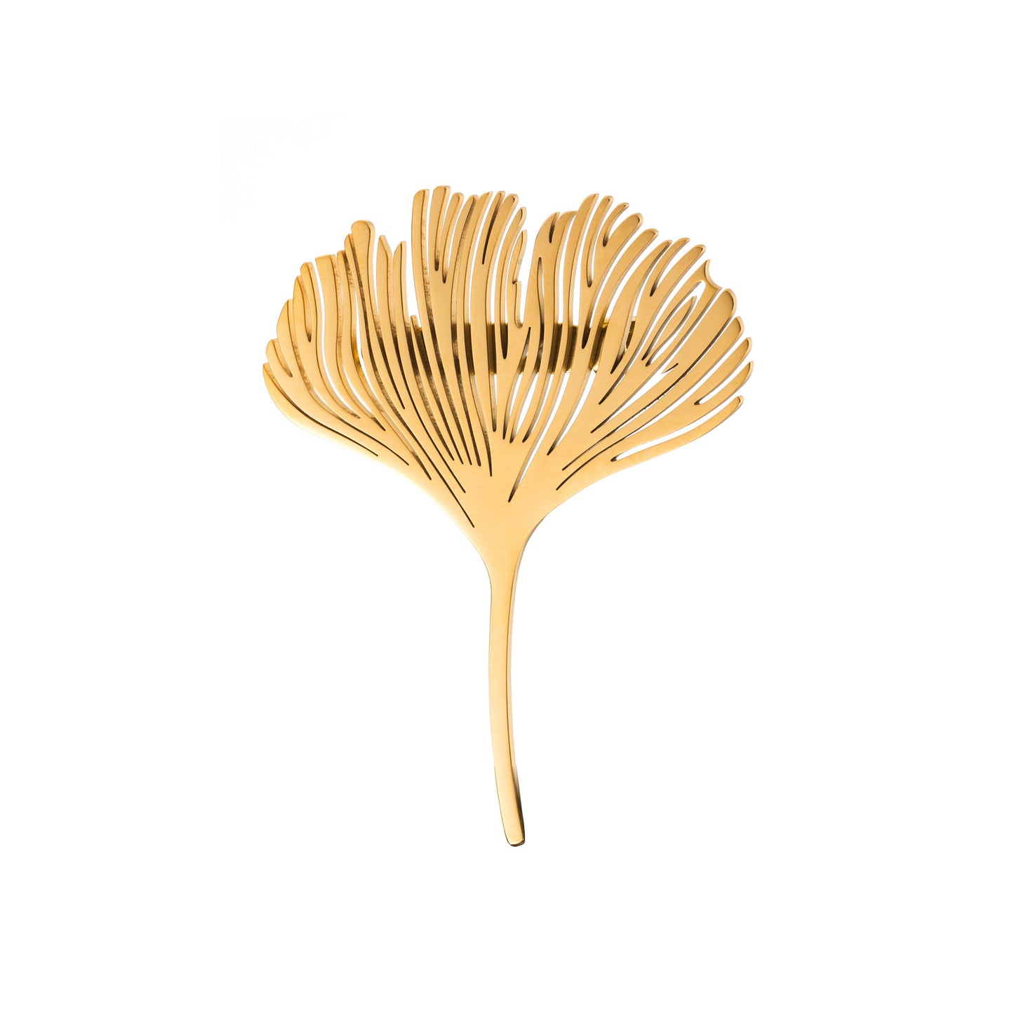 Spilla da Mano Minimalista Dolce-Audace in Acciaio Inossidabile con Farfalla Cava e Foglia di Ginkgo Unisex