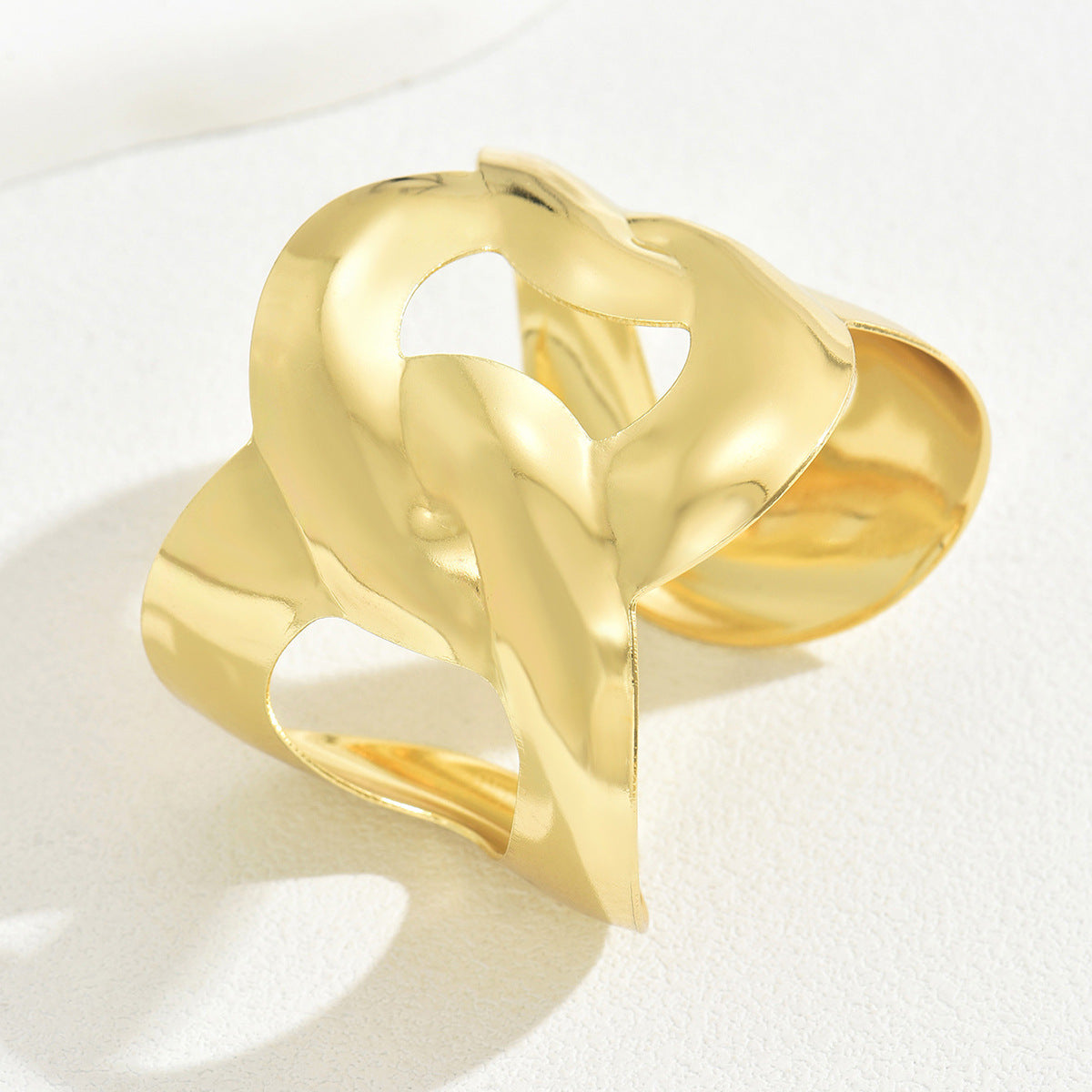 Pulsera Geométrica Minimalista de Lujo para Mujer con Diseño Envolvente Multicapa de Aleación de Zinc Electrochapada Brazalete Abierto