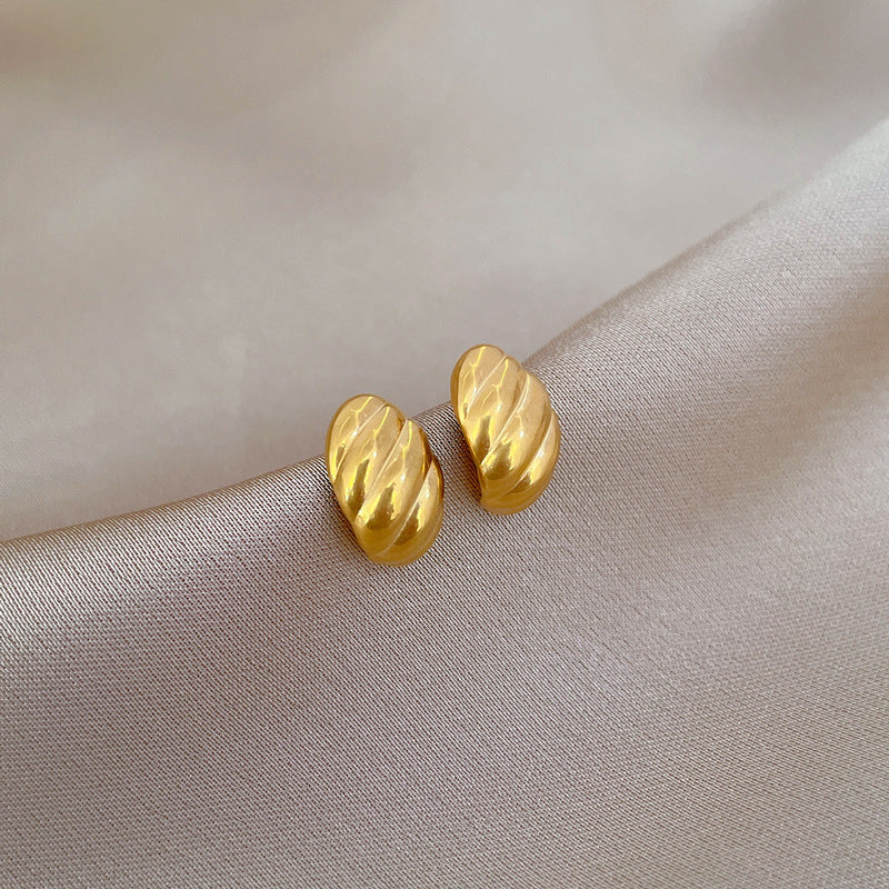 Minimalist Titanium Steel Geometric Stud Earrings for Women