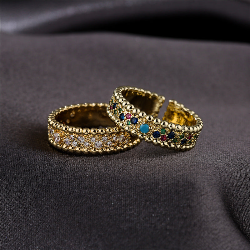 Vintage Bohemian Geometric Brass Plated Ring for Women