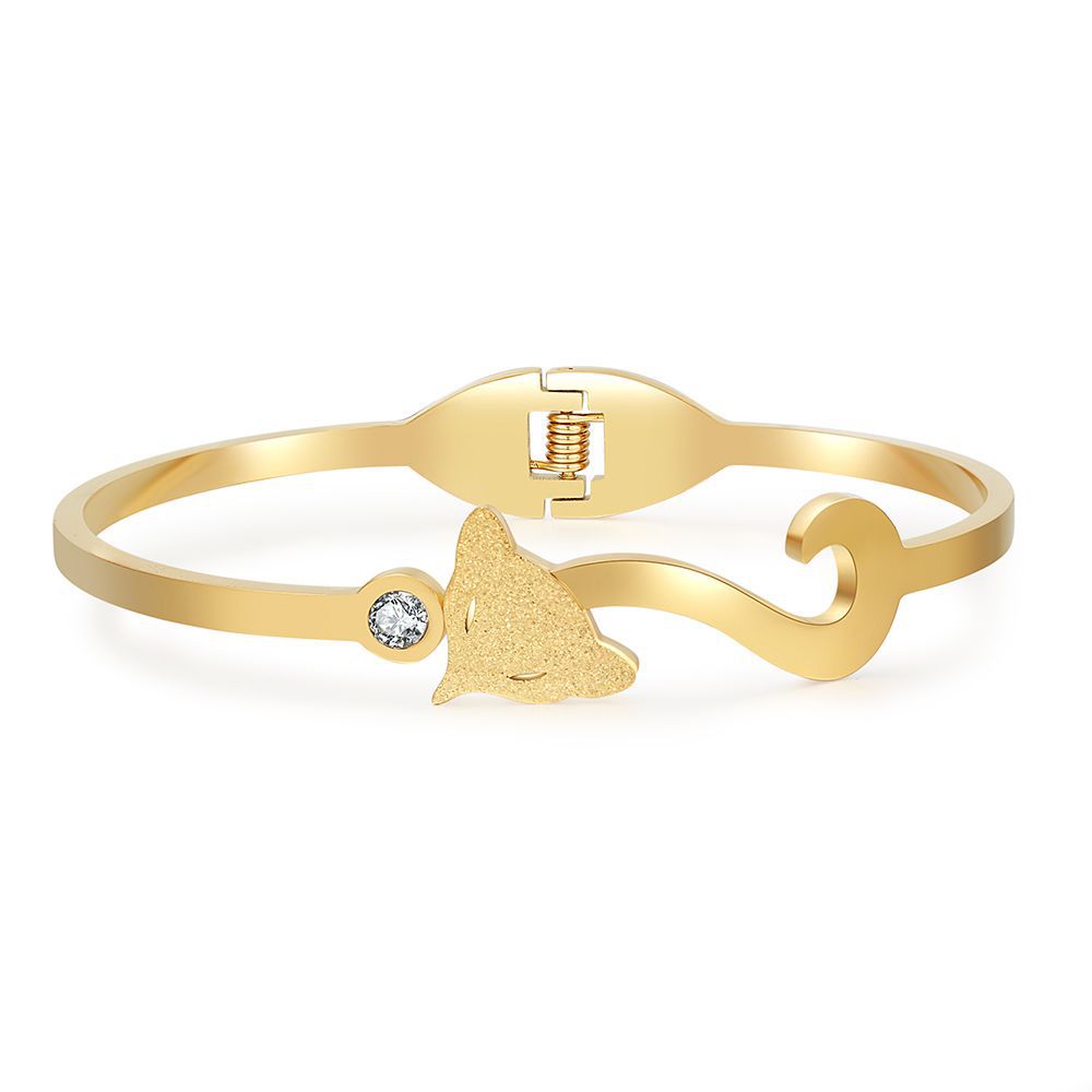 Matte Fox Geometric Titanium Steel Cuff Bracelet