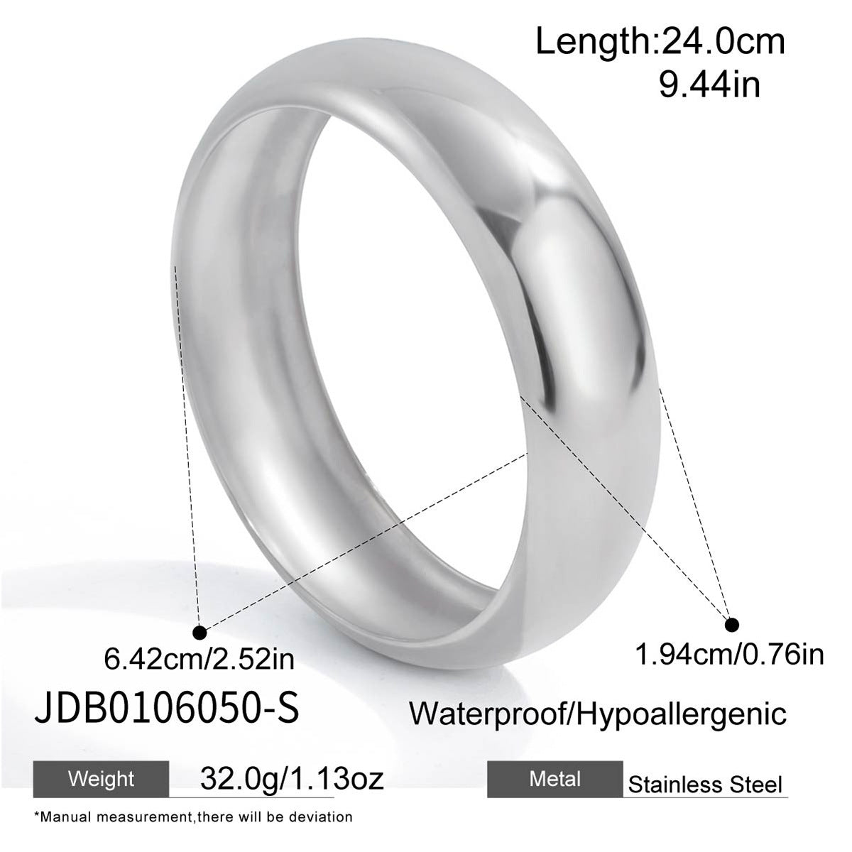 18K Gold Plated Round Geometric Stainless Steel Bracelet