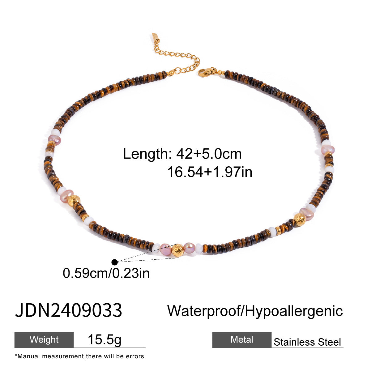 Geometric Tiger Eye Pendant Necklace in Stainless Steel with Plated Finish for Women Minimalist Locket Chain Jewelry