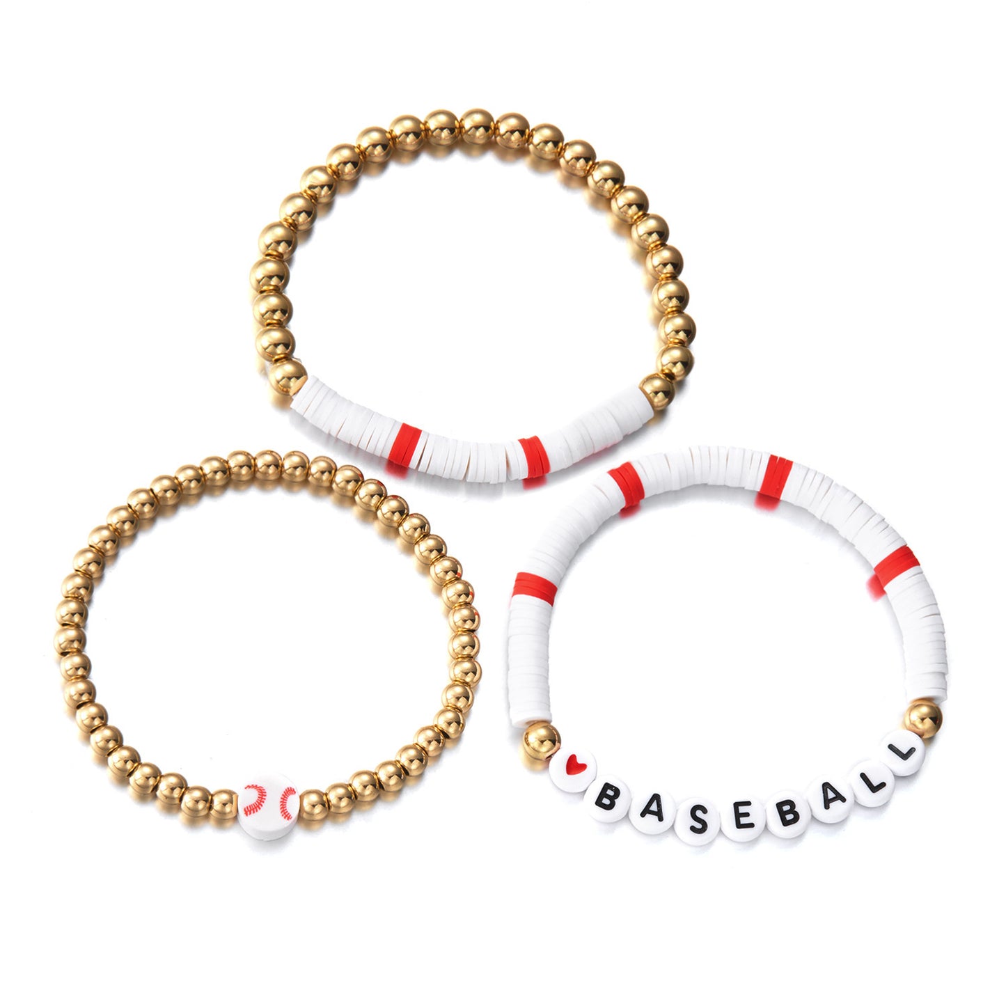 Casual Letter Acrylic Plated Bracelet Set
