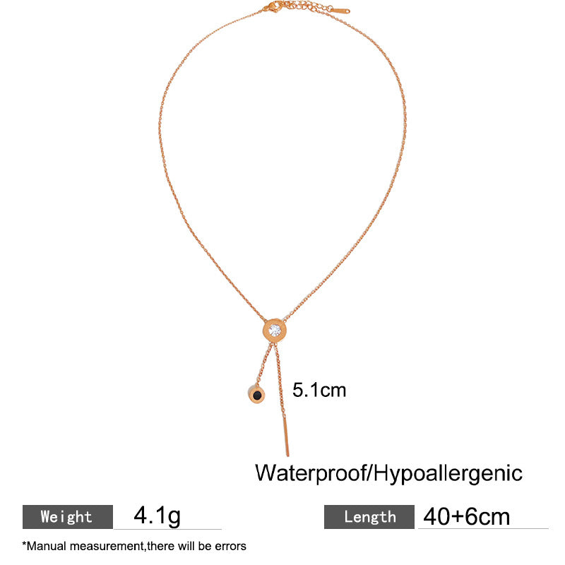 Streetwear Letter Cubic Zirconia Plated Titanium Steel Necklace for Unisex